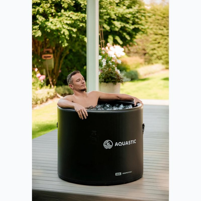 Set piscina AQUASTIC 382 L con unità per bagni freddi BrrFree black 5