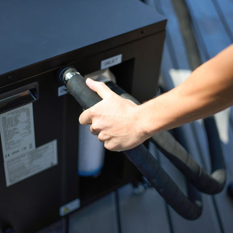 Kit piscina AQUASTIC 456L con unità per bagno freddo BrrFree black 8