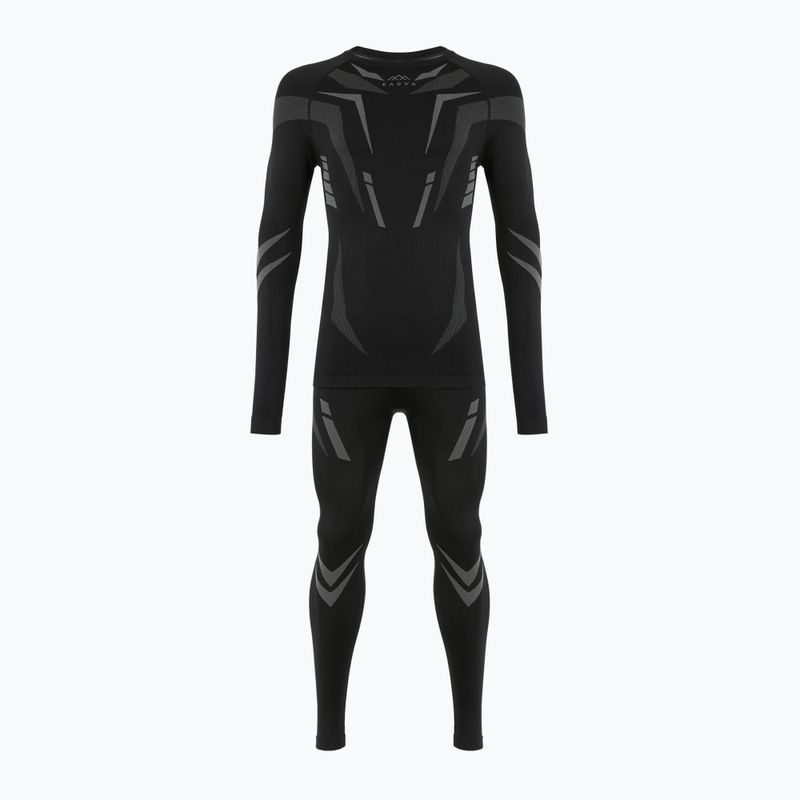 Completo di biancheria intima termica maschile KADVA ALPINESTEP COOLMAX THERMAL PRO DRY senza cuciture nera 10
