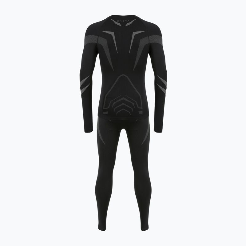 Completo di biancheria intima termica maschile KADVA ALPINESTEP COOLMAX THERMAL PRO DRY senza cuciture nera 11