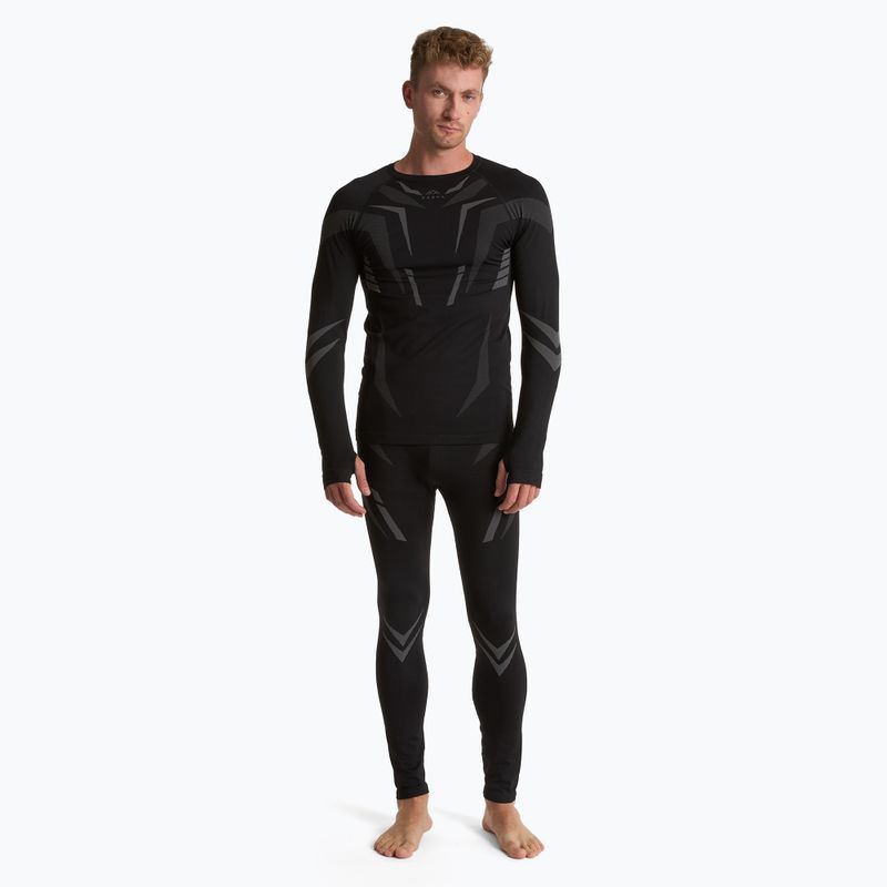 Set di biancheria intima termica da uomo KADVA ALPINESTEP COOLMAX THERMAL PRO DRY nero