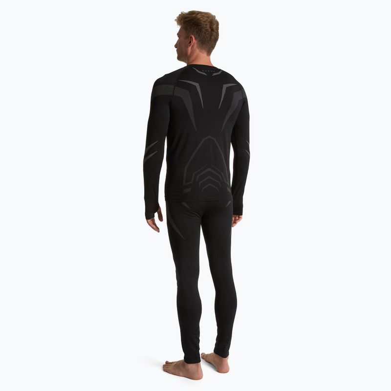 Completo di biancheria intima termica maschile KADVA ALPINESTEP COOLMAX THERMAL PRO DRY senza cuciture nera 2