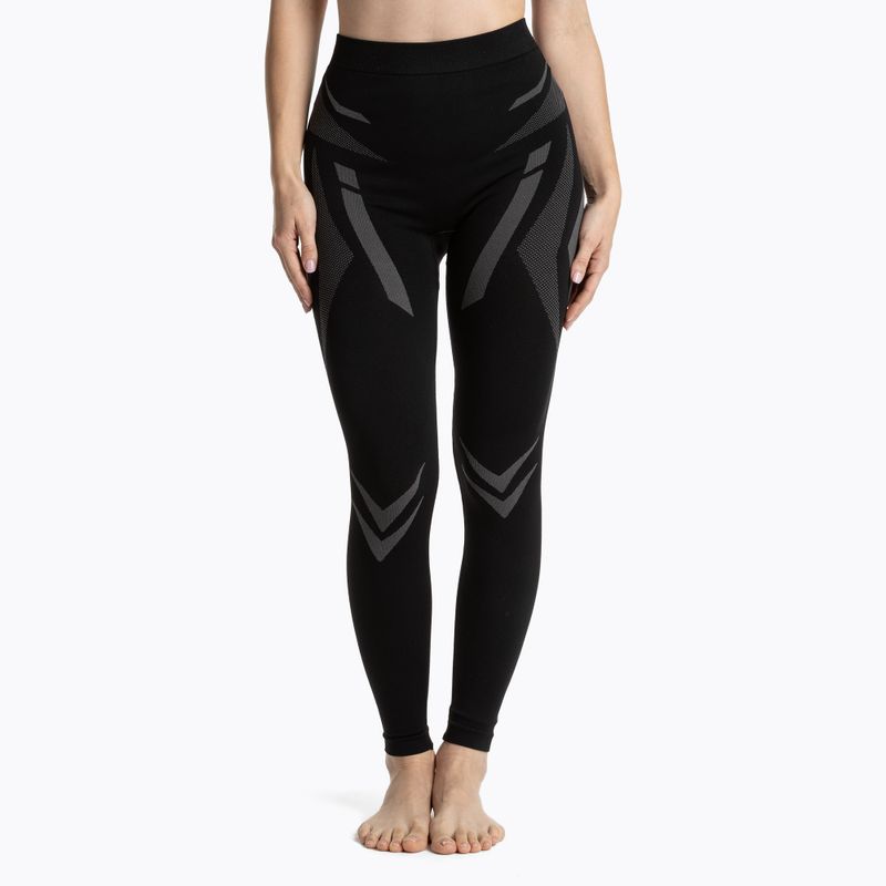 Completo di biancheria intima termica da donna KADVA ALPINESTEP COOLMAX THERMAL PRO DRY senza cuciture nero 8