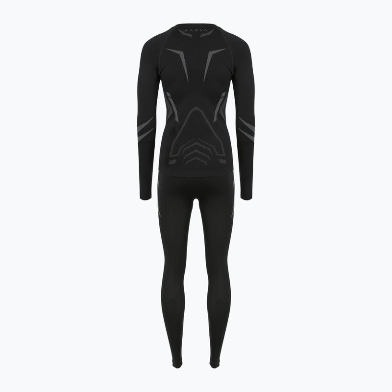 Completo di biancheria intima termica da donna KADVA ALPINESTEP COOLMAX THERMAL PRO DRY senza cuciture nero 12