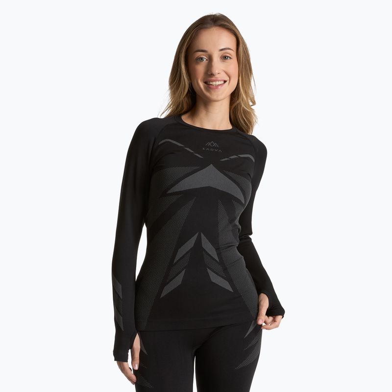 Completo di biancheria intima termica da donna KADVA ALPINESTEP THERMO LIGHT PLUS senza cuciture nero 3