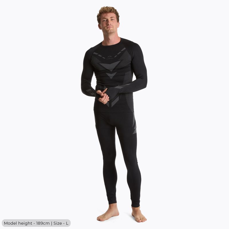 Completo di biancheria termica maschile KADVA ALPINESTEP THERMO LIGHT PLUS senza cuciture nero