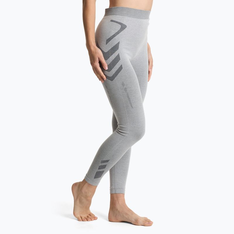 Pantaloni termici da donna biancheria KADVA ALPINESTEP BAMBOO THERMO LIGHT PLUS senza cuciture grigio