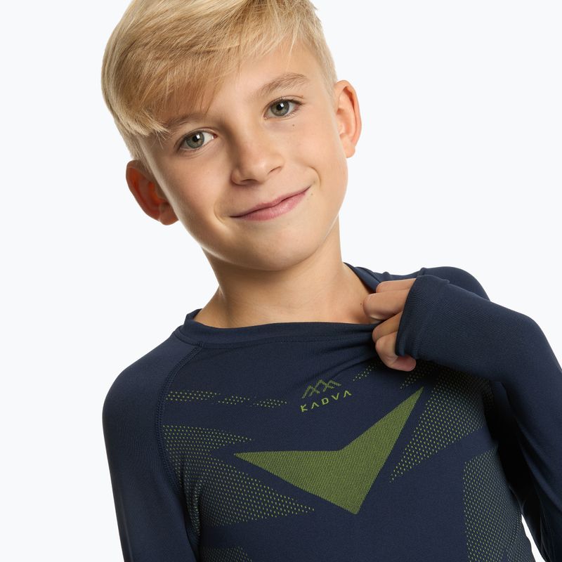 Completo di biancheria intima termica per bambini KADVA ALPINESTEP THERMO LIGHT PLUS senza cuciture blu navy 5