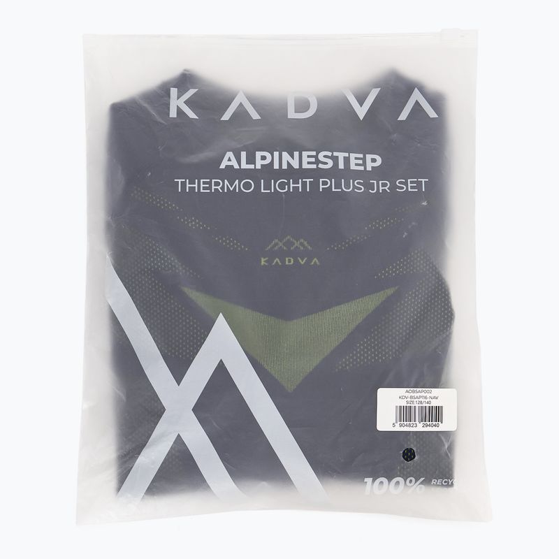 Completo di biancheria intima termica per bambini KADVA ALPINESTEP THERMO LIGHT PLUS senza cuciture blu navy 12