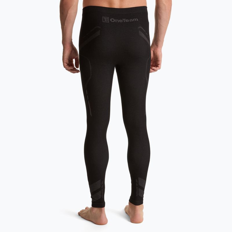Pantaloni termoattivi da uomo OneTeam ACHILL BAMBOO THERMO LIGHT PLUS nero 2