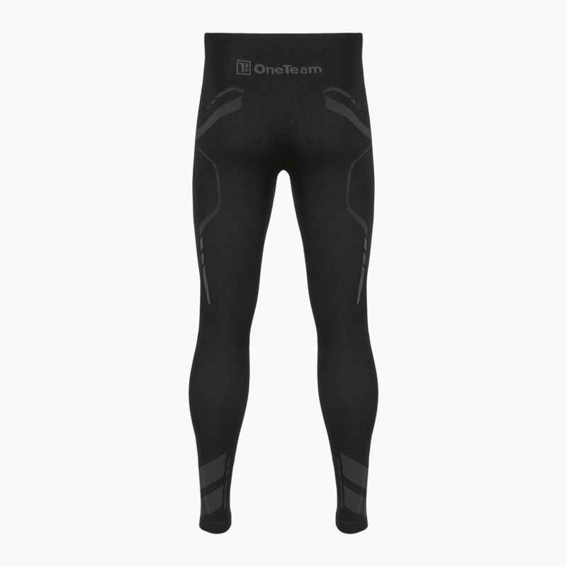 Pantaloni termoattivi da uomo OneTeam ACHILL BAMBOO THERMO LIGHT PLUS nero 6