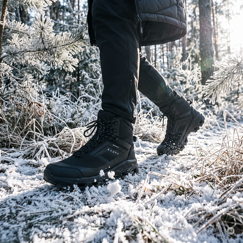 Scarpe da trekking uomo KADVA Obsidian Mid WP nere 8