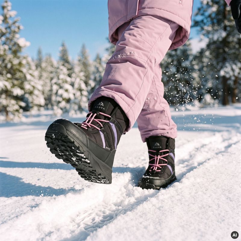 Stivali da neve per bambini KADVA Chia WP JRG neri 7