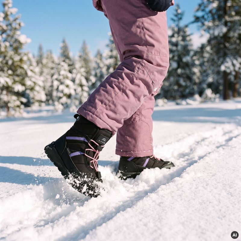 Stivali da neve per bambini KADVA Chia WP JRG neri 8