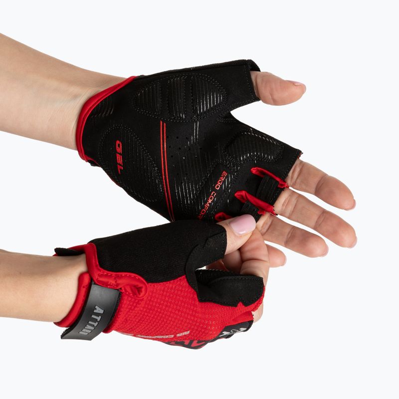 Guanti da ciclismo ATTABO Vito gel antiurto rosso/nero 2