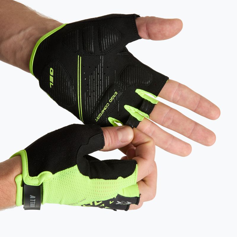 Guanti da ciclismo ATTABO Vito gel antiurto lime/nero 2