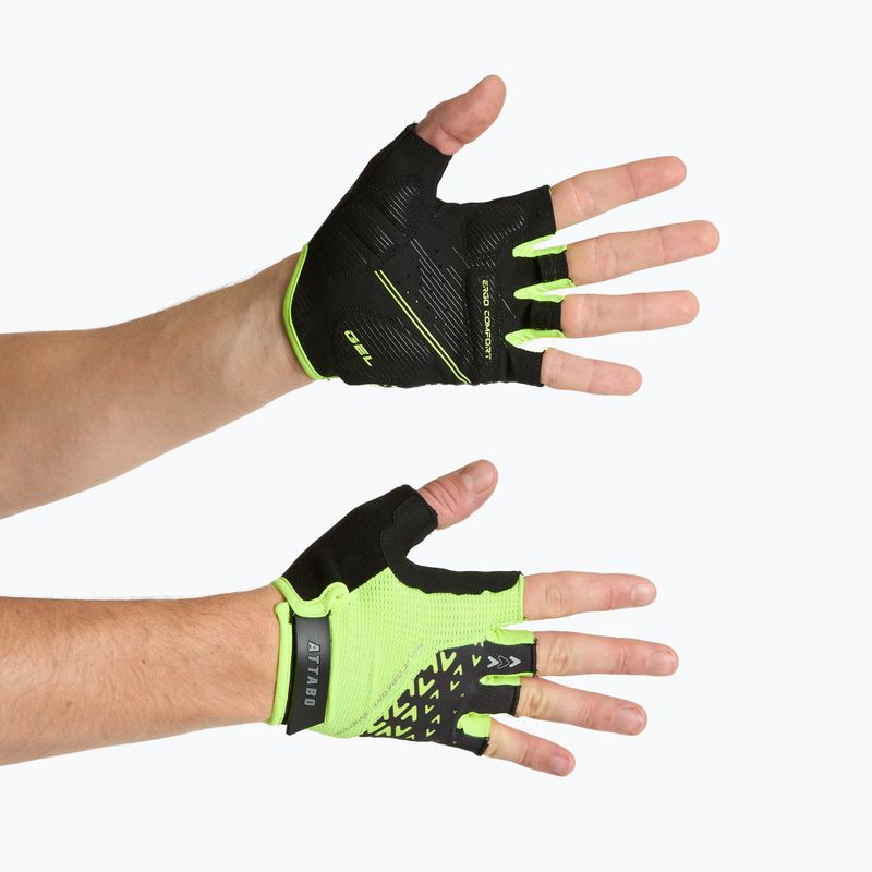 Guanti da ciclismo ATTABO Vito gel antiurto lime/nero 4
