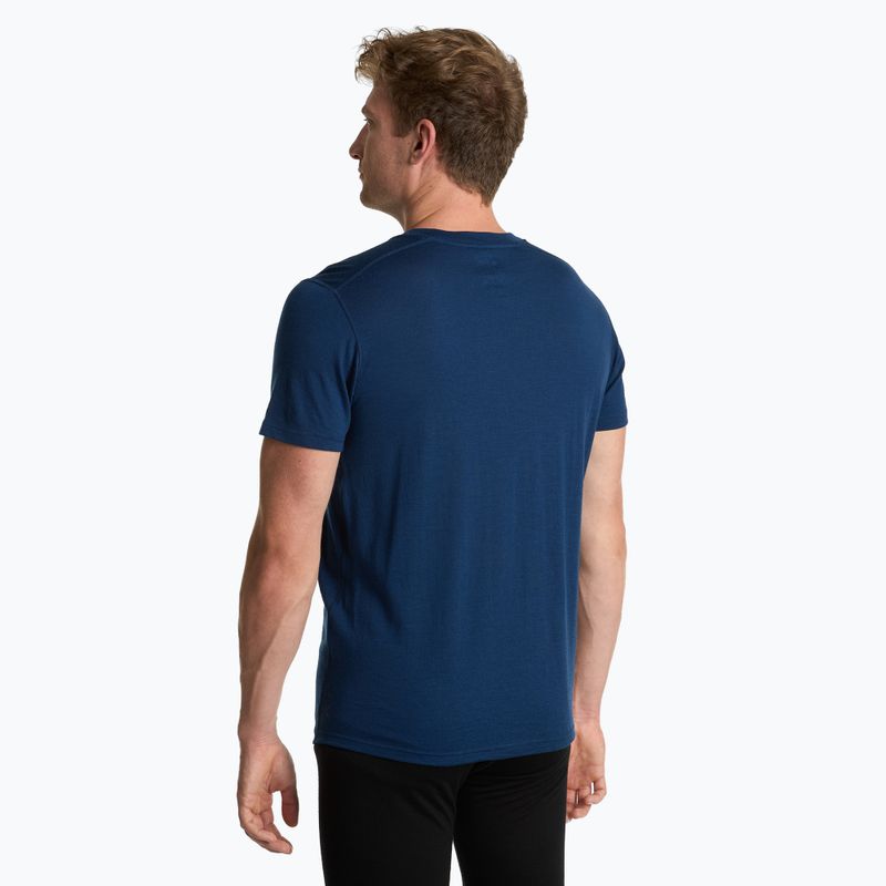 T-shirt termica da uomo WOOLCANO Merino 100% TEE0546 blu navy 3