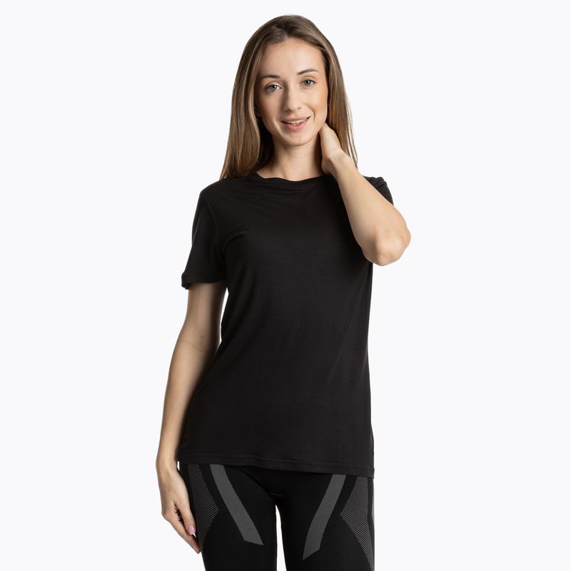 T-shirt termica da donna WOOLCANO Merino TEE0547 nero