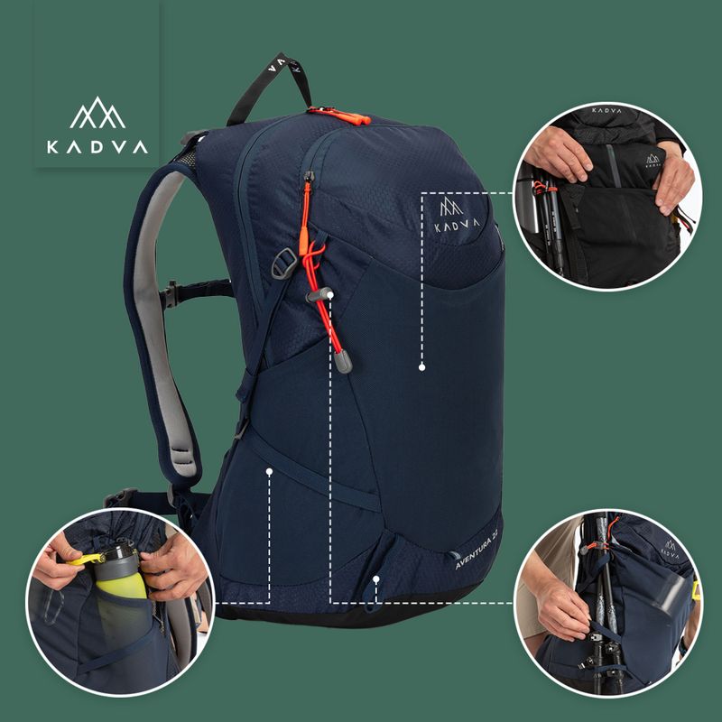 KADVA Aventura 22 l zaino da trekking blu acciaio 26