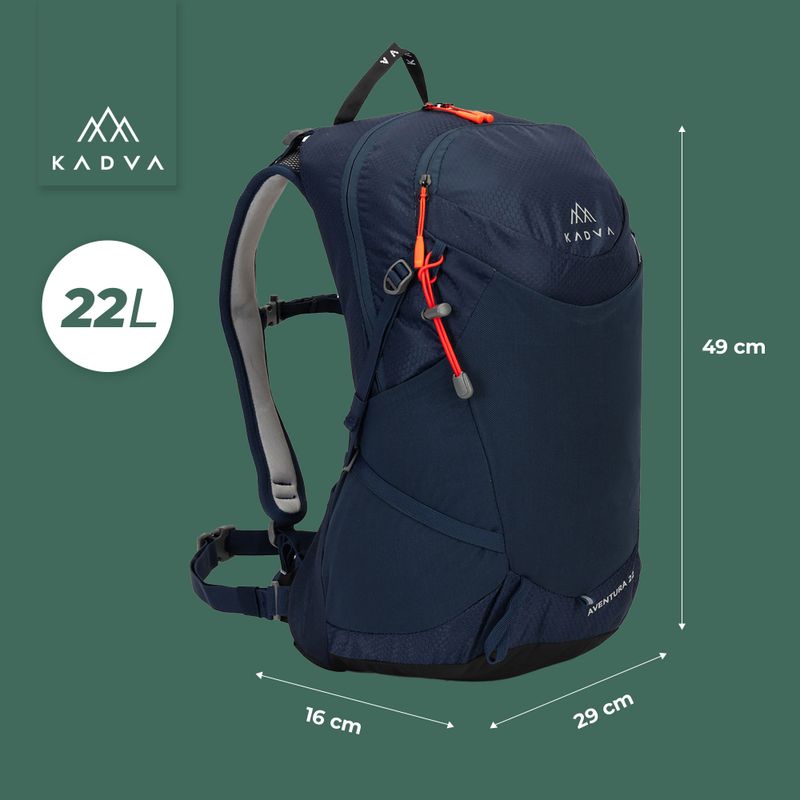 Zaino da trekking KADVA Aventura 22 l blu acciaio 27