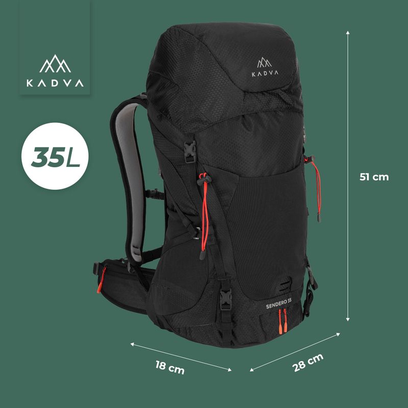 Zaino da trekking KADVA Sendero 35 l nero 21