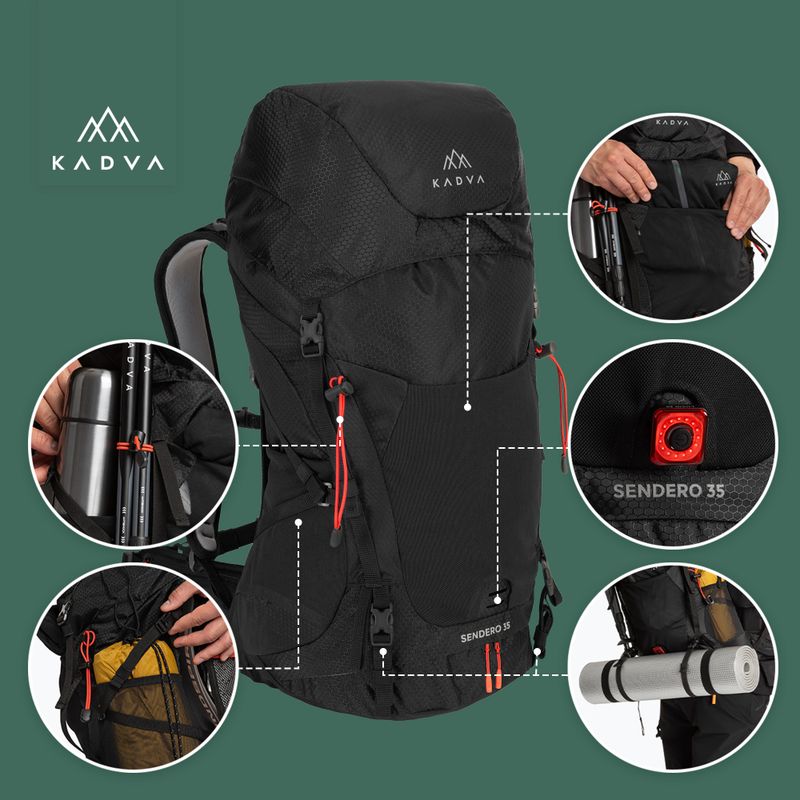 Zaino da trekking KADVA Sendero 35 l nero 22