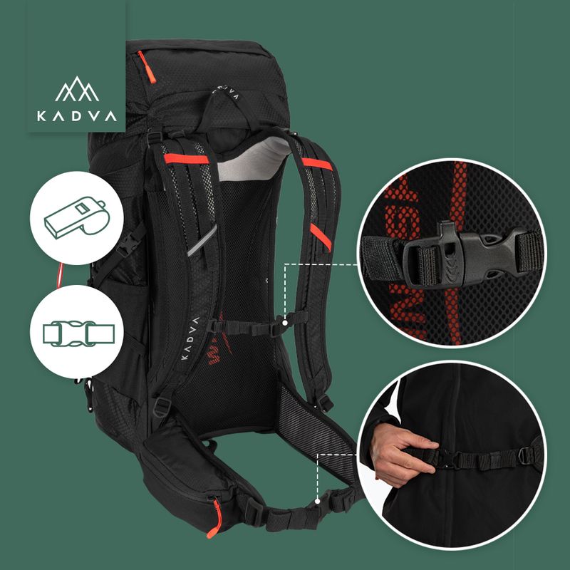 Zaino da trekking KADVA Sendero 35 l nero 27