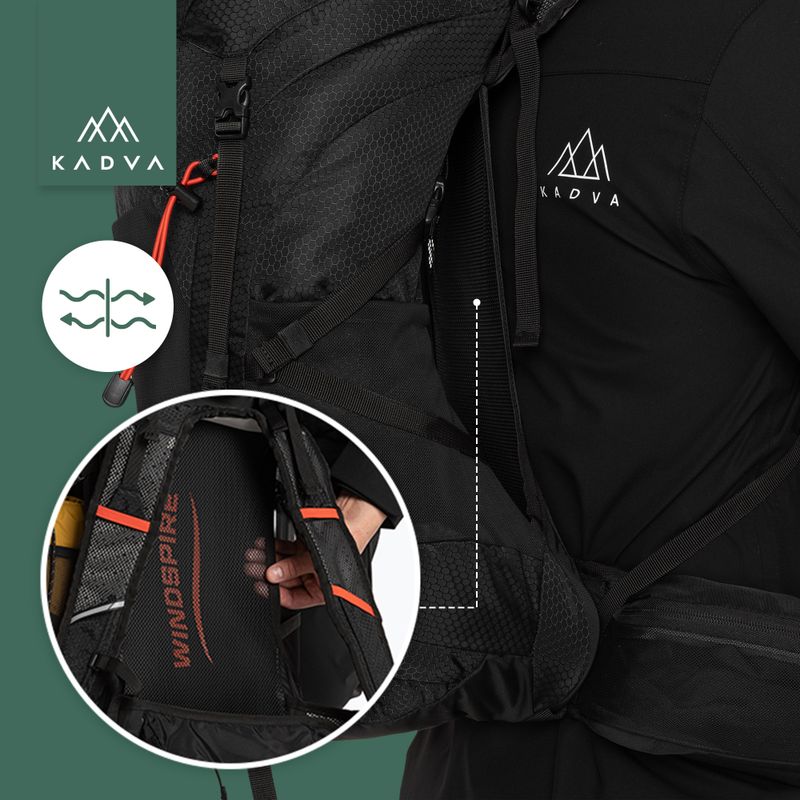 Zaino da trekking KADVA Sendero 35 l nero 28