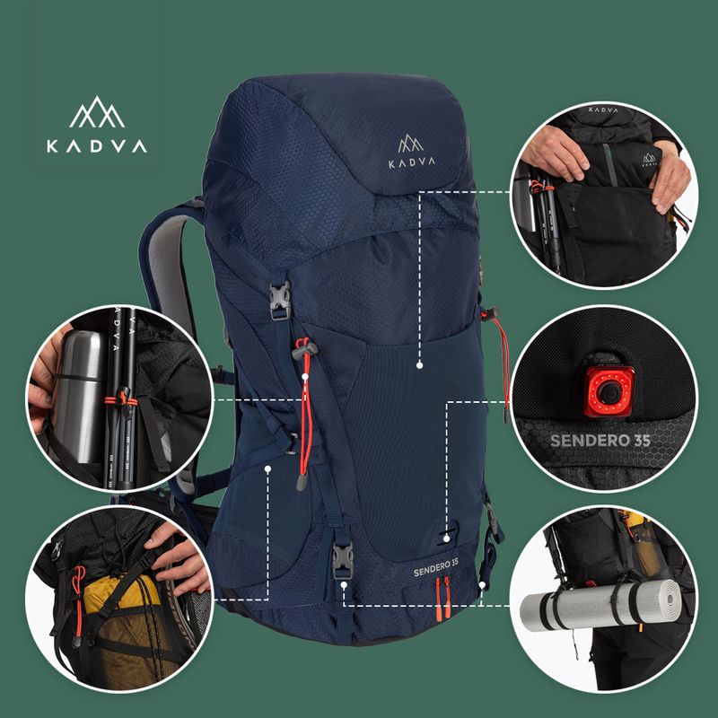 Zaino da trekking KADVA Sendero 35 l blu acciaio 22
