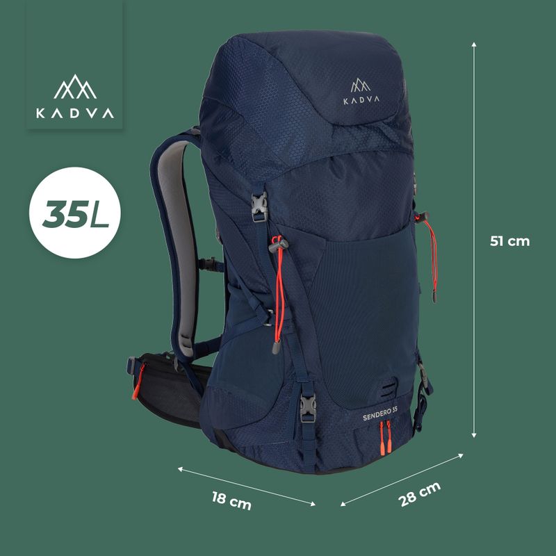KADVA Sendero 35 l zaino da trekking blu acciaio 23