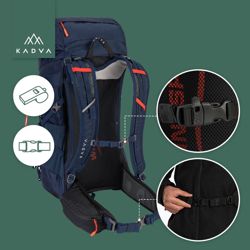 Zaino da trekking KADVA Sendero 35 l blu acciaio 24