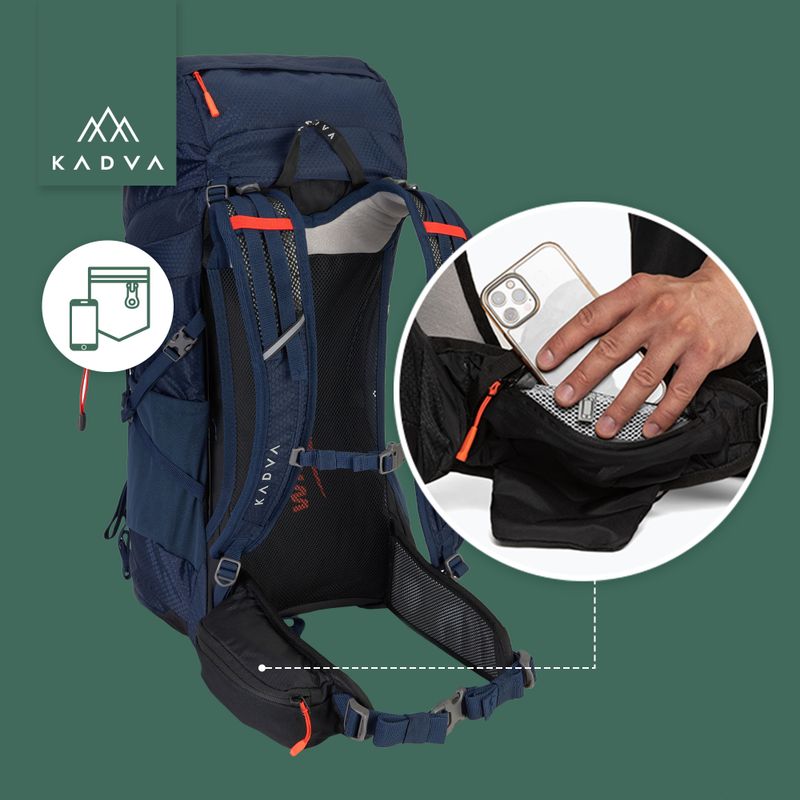 Zaino da trekking KADVA Sendero 35 l blu acciaio 25