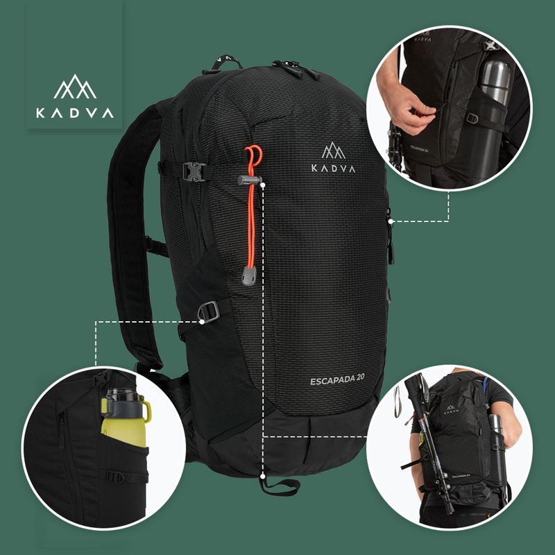 Zaino da trekking KADVA Escapada 20 l nero 20