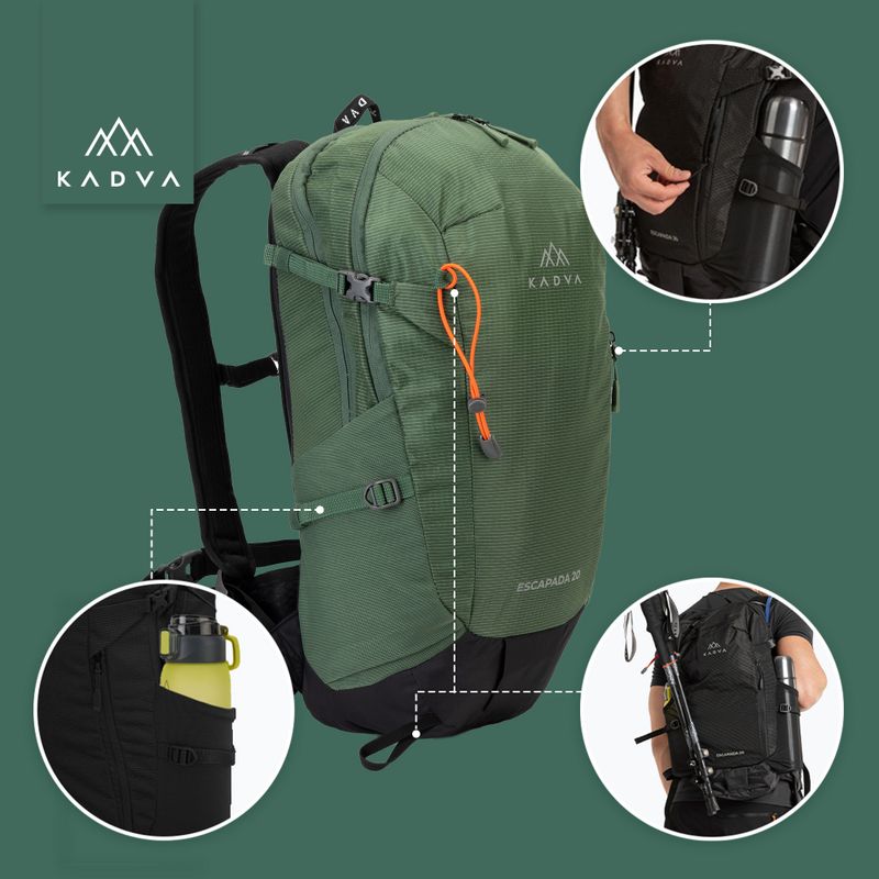 Zaino da trekking KADVA Escapada 20 l verde 17
