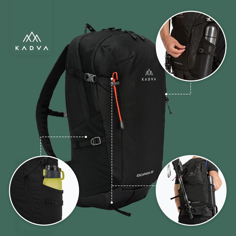 Zaino da trekking KADVA Escapada 30 l nero 25