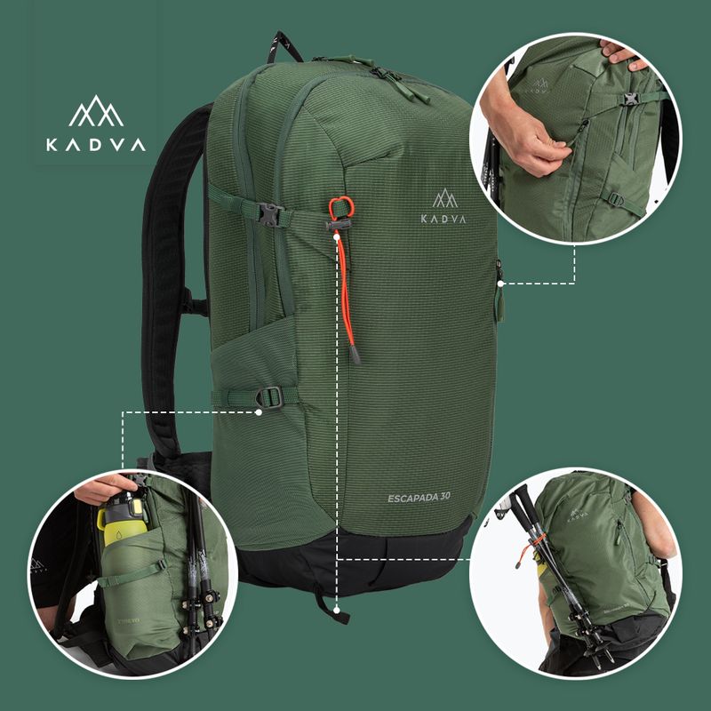 Zaino da trekking KADVA Escapada 30 l verde 26