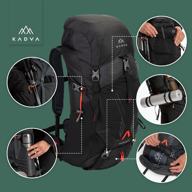 Zaino da trekking KADVA Vagabundo 40 l nero 24