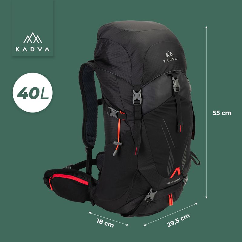 Zaino da trekking KADVA Vagabundo 40 l nero 25
