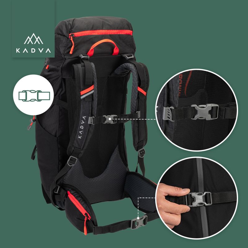Zaino da trekking KADVA Vagabundo 40 l nero 28