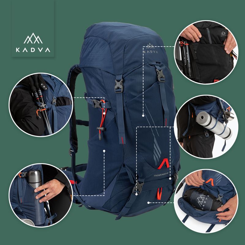 Zaino da trekking KADVA Vagabundo 40 l blu 25