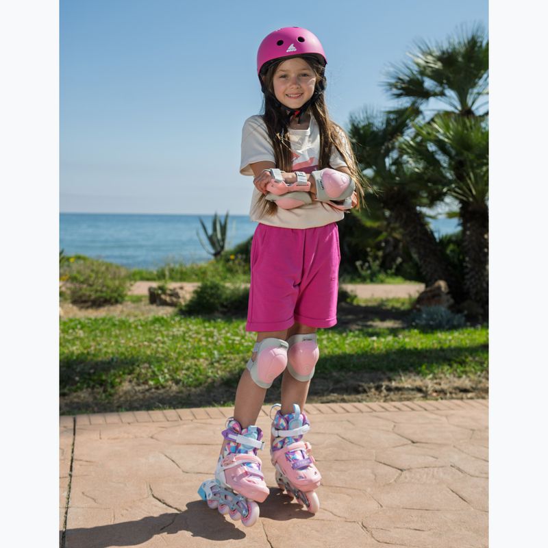 Pattini in linea per bambini ATTABO Flashled regolabile rosa 14