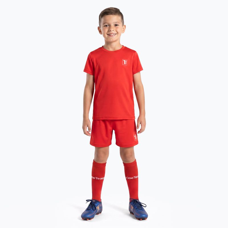 Completo da calcio per bambini OneTeam Precision Set maglia e pantaloncini rosso