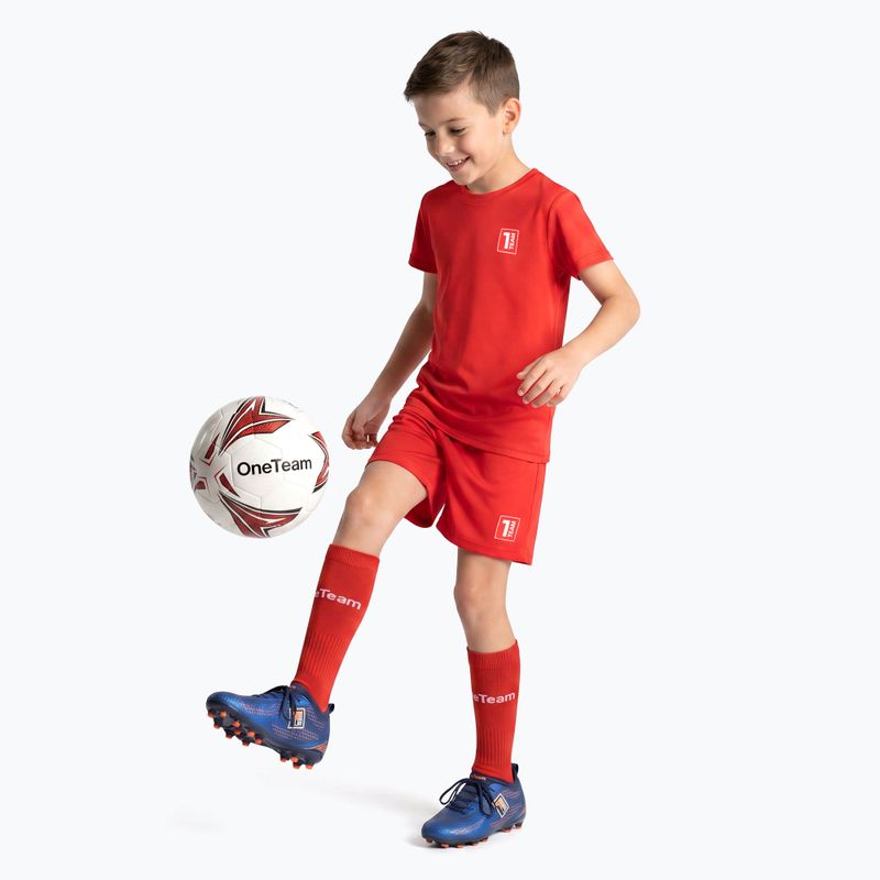 Completo da calcio per bambini OneTeam Precision Set maglia e pantaloncini rosso 2