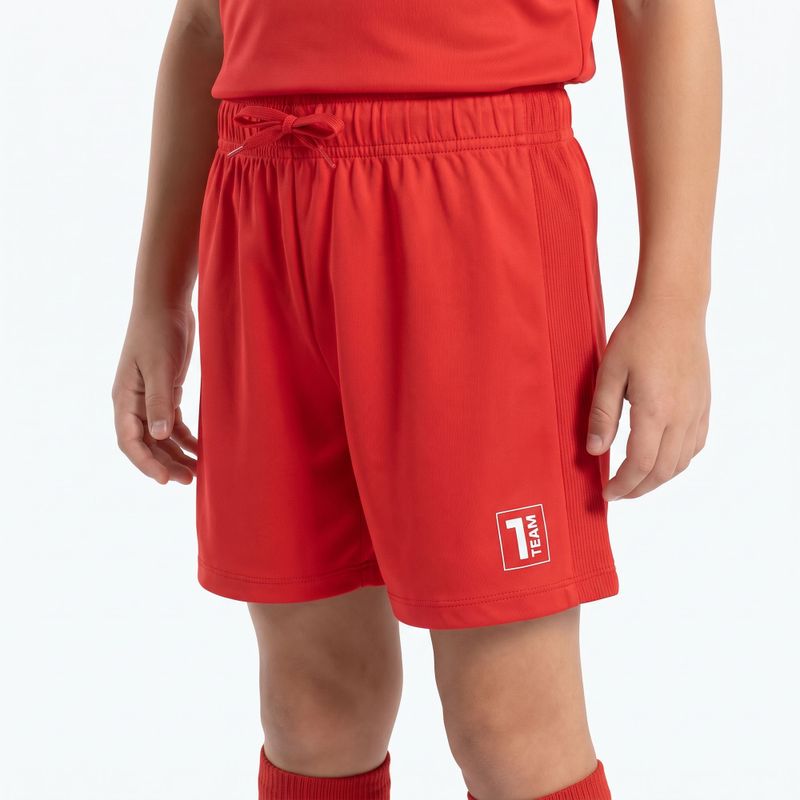 Completo da calcio per bambini OneTeam Precision Set maglia e pantaloncini rosso 4
