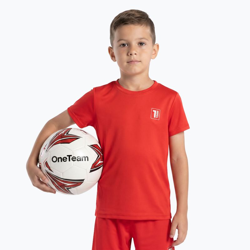 Completo da calcio per bambini OneTeam Precision Set maglia e pantaloncini rosso 5