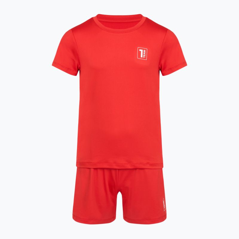 Completo da calcio per bambini OneTeam Precision Set maglia e pantaloncini rosso 6