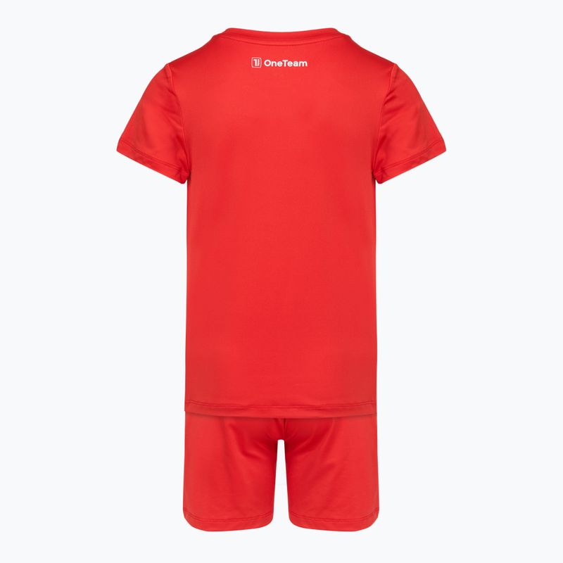 Completo da calcio per bambini OneTeam Precision Set maglia e pantaloncini rosso 7