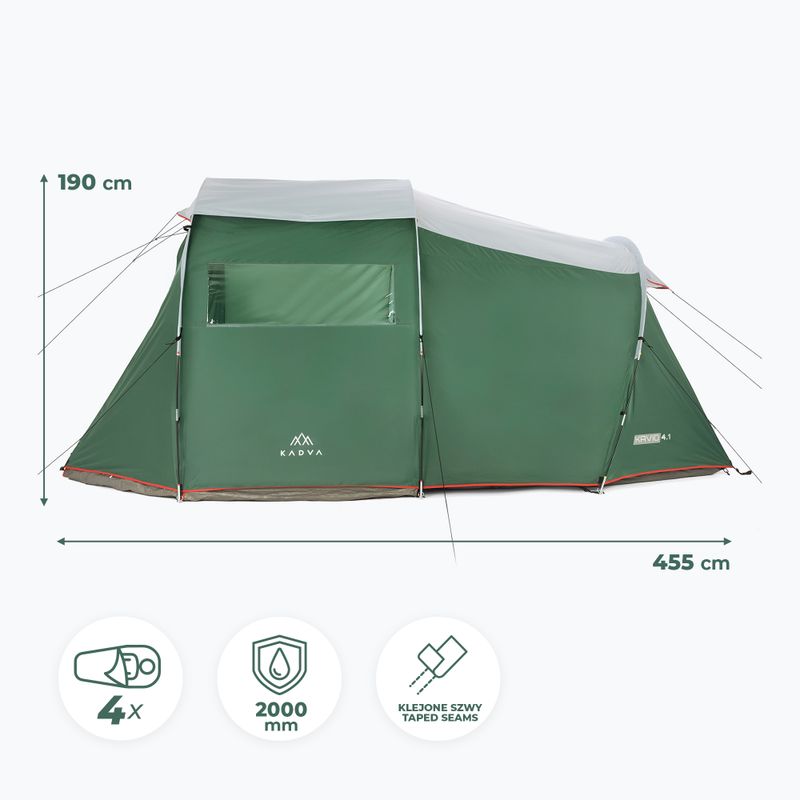 Tenda da campeggio 4 posti KADVA Kavio 4 verde 4