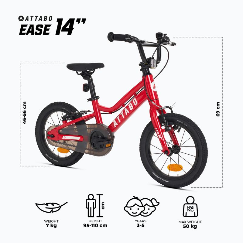 Bicicletta per bambini ATTABO EASE 14" rosso 2